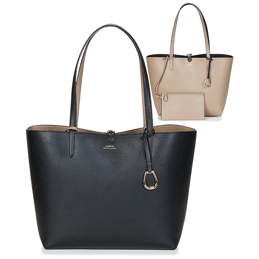 New with tag reversible tote bag Lauren Ralph Lauren black / taupe.